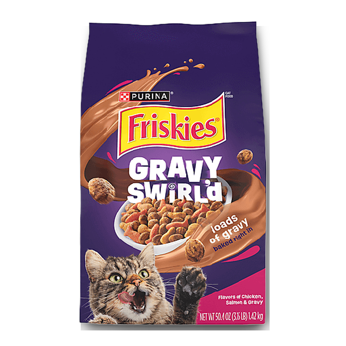 Friskies Dry Cat Food Gravy Swirl'd